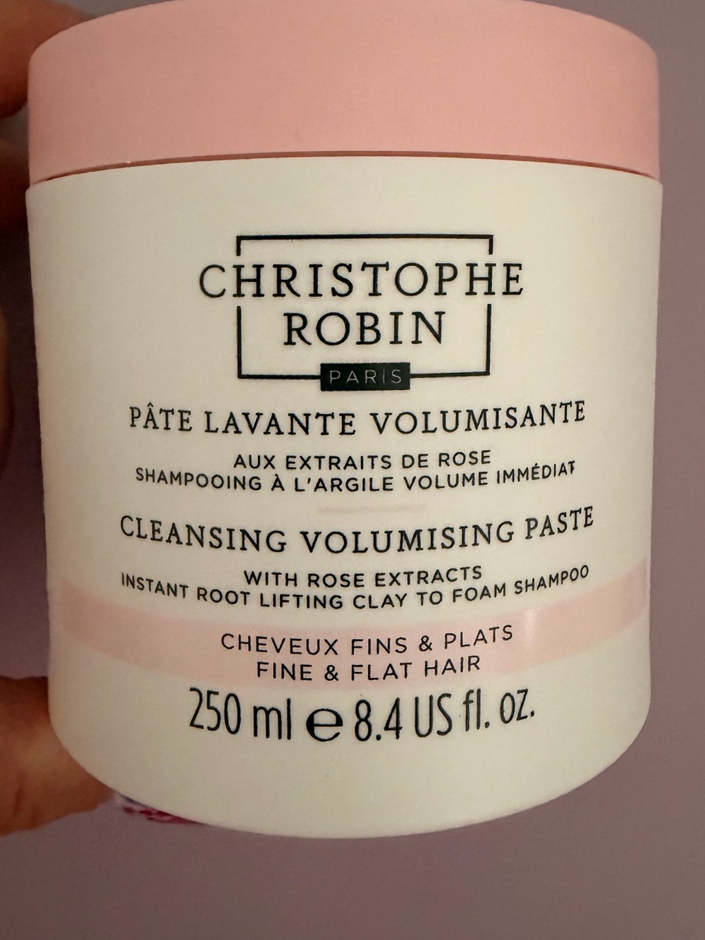 Christophe Robin Cleansing Volumising Paste with rose extracts fine/flat hair